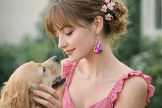 Bonitos Pendientes Plata Multicolor