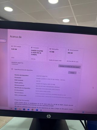 PC HP Intel Core i3 8GB RAM 466GB