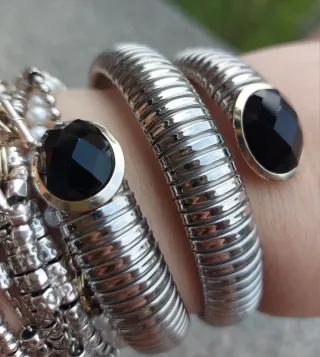 Bracciale tubogas oro 18kt con onice