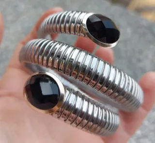 Bracciale tubogas oro 18kt con onice