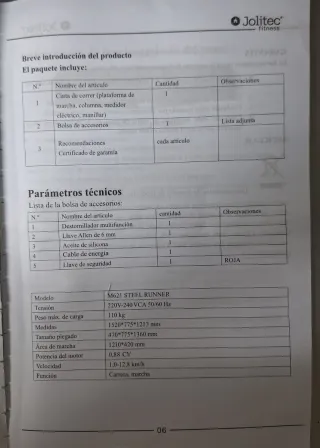 Cinta de correr JOLITEC TRAINING CORE