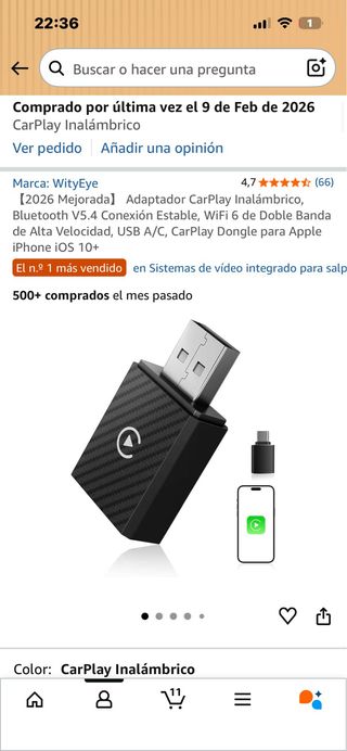 Adaptador CarPlay Inalámbrico 2026 Mejorado