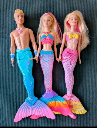 Muñecos Sirena Barbie y Ken