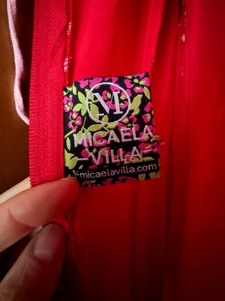 Vestido Flamenca Rojo Lunar Blanco,Micaela Villa