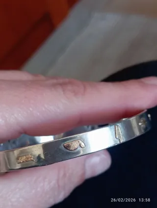 Bracciale Egiziano Oro 14kt e Argento Anni '70