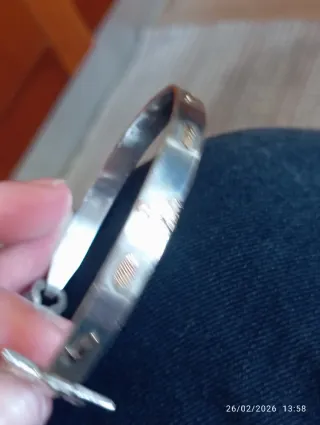 Bracciale Egiziano Oro 14kt e Argento Anni '70