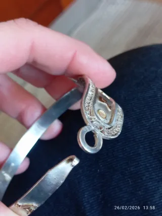 Bracciale Egiziano Oro 14kt e Argento Anni '70