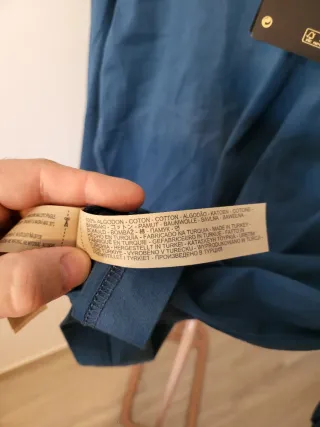 Camiseta Massimo Dutti Manga Larga Azul XXL