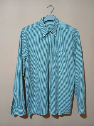 Camisa de rayas caballero verde y blanco