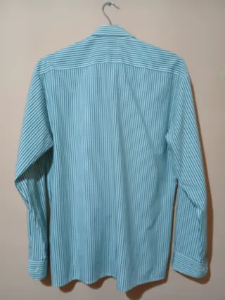 Camisa de rayas caballero verde y blanco