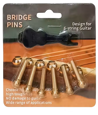6 Pins puente Guitarra acústica Latón herramienta