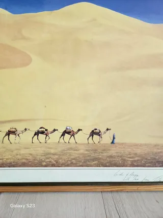 Cuadro firmado Caravana en desierto Tilly Willis