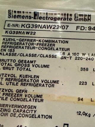 Frigorífico Combi Siemens Blanco