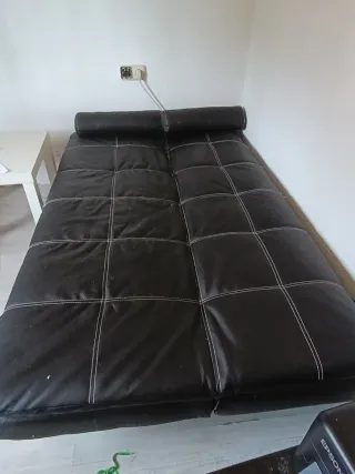 2 Sofás Cama 105cm Piel Sintética