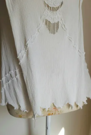 Camiseta Sita Murt Blanca con abalorios