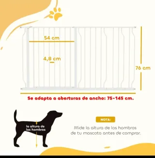 Barrera extensible blanca para perros/bebés