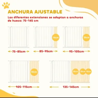 Barrera extensible blanca para perros/bebés