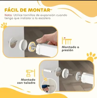 Barrera extensible blanca para perros/bebés