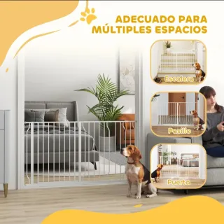 Barrera extensible blanca para perros/bebés
