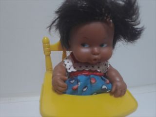 Muñeca Barriguitas Negra Antigua con Trona
