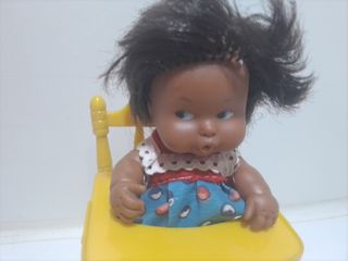 Muñeca Barriguitas Negra Antigua con Trona
