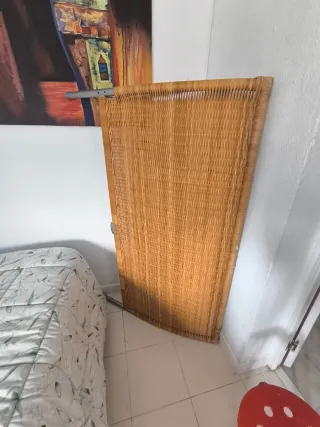 Cabecero mimbre y metal