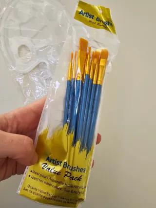 Set Tavolozza e 10 Pennelli Pittura