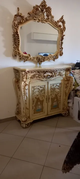 Specchio Veneziano Oro e Beige