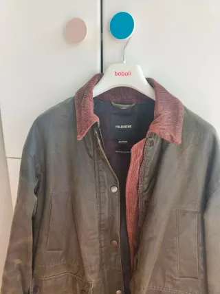 Chaqueta encerada Pull&Bear verde