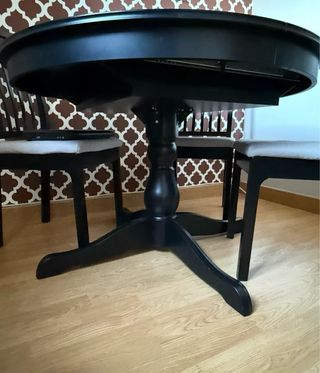 Mesa comedor redonda extensible y 4 sillas Ikea