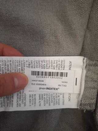 Cazadora Zara Boxy Cropped Denim Gris Talla M