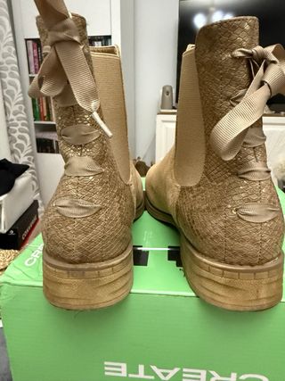 Botas Beige Piel Serpiente Talla 40