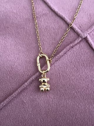Collar dorado con oso y eslabón acero inoxidable