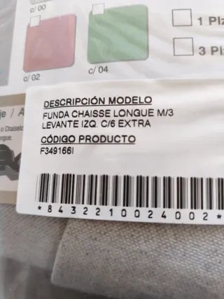 Fondello per chaise longue sinistra