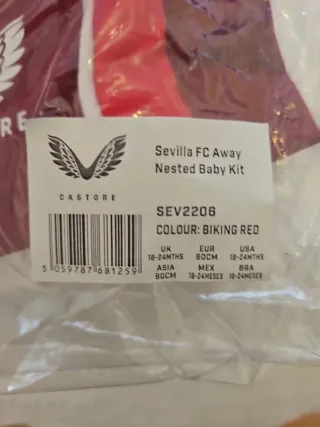 Camiseta Sevilla FC Castore Talla 18-24m