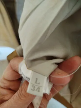 Chaqueta Massimo Dutti Beige Cuero. Vintage