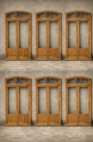 Ventanales de madera recuperados