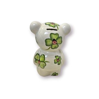 Cofre Ursinho Cerâmica Trevos Joaninhas
