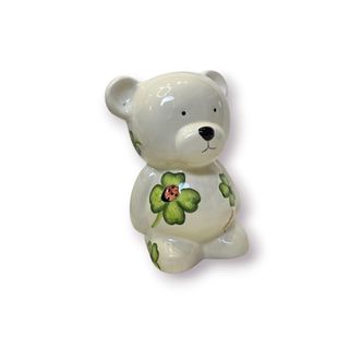 Cofre Ursinho Cerâmica Trevos Joaninhas