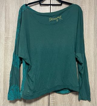 Camiseta Desigual Verde Talla L Mandalas
