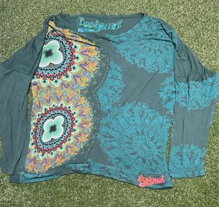Camiseta Desigual Verde Talla L Mandalas