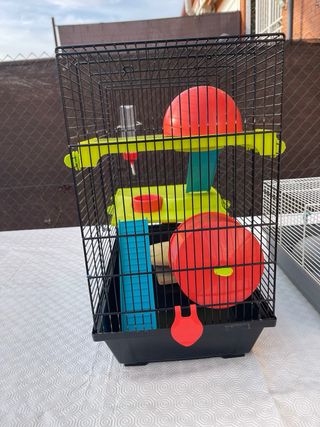 Jaula Hámster Voltrega Negra y Roja