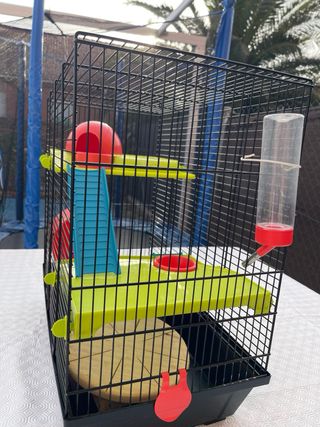 Jaula Hámster Voltrega Negra y Roja
