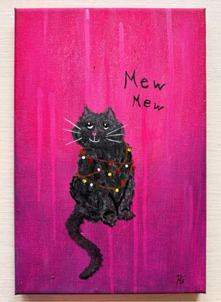 DIPINTO “GATTINO CON LUCI”