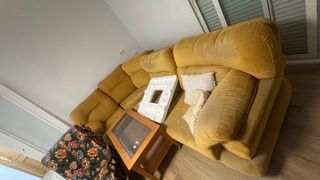 Sofá modular tela amarillo