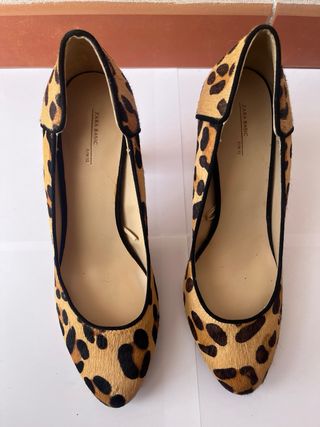 Zapatos tacón animal print Zara T39