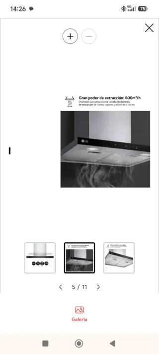 Campana extractora LG nueva sin estrenar