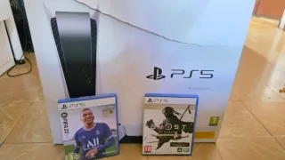 Consola PS5 con Lector discos + Mando + 2 Juegos