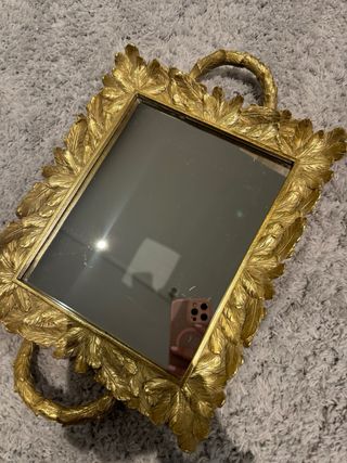 Bandeja de espejo dorado  Zara home