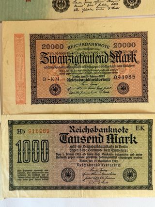 Lote Billetes y bonos Antiguos Reichsmark